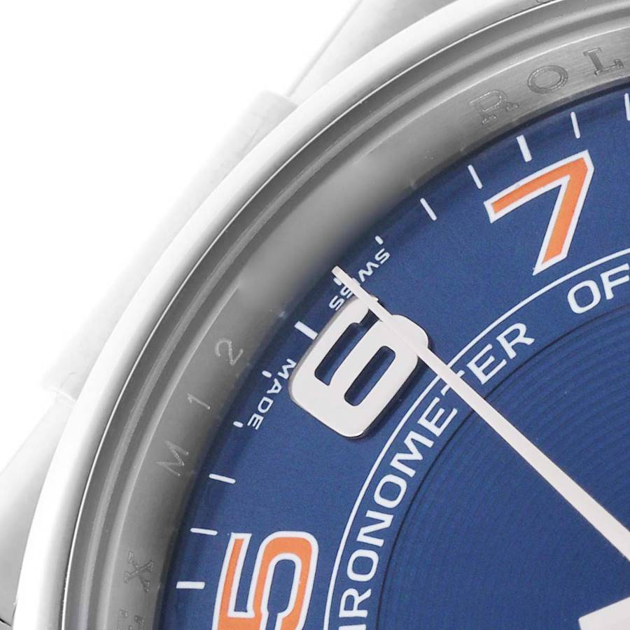 Rolex Air King Blue Concentric Dial Steel Mens Watch 114200