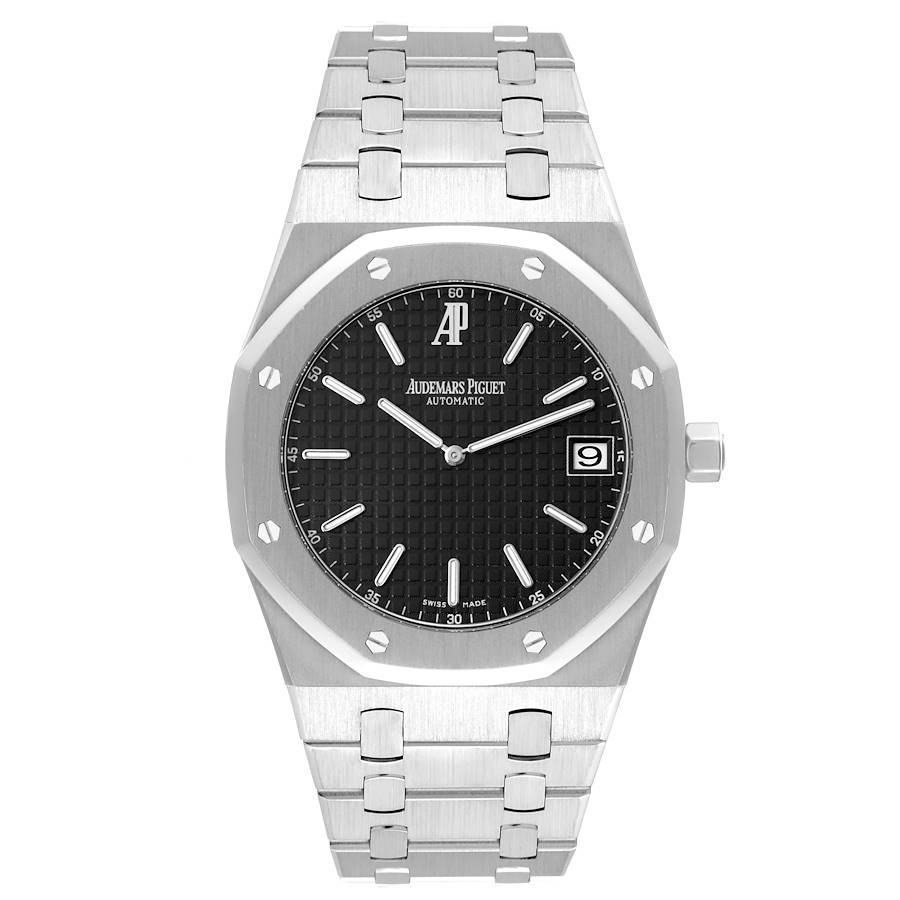 Audemars Piguet Royal Oak Black Dial Steel Mens Watch 15202ST