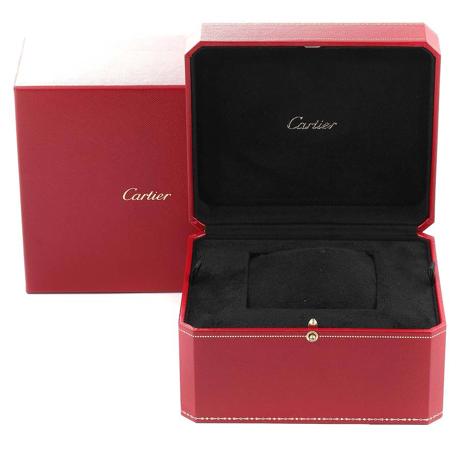 Cartier Calibre Silver Dial Rose Gold Chronograph Mens Watch W7100044