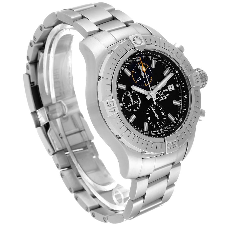Breitling Avenger Chronograph 45 Black Dial Steel Mens Watch A13317