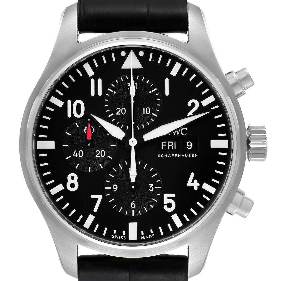IWC Pilot Black Dial Men's Chronograph Watch IW377709