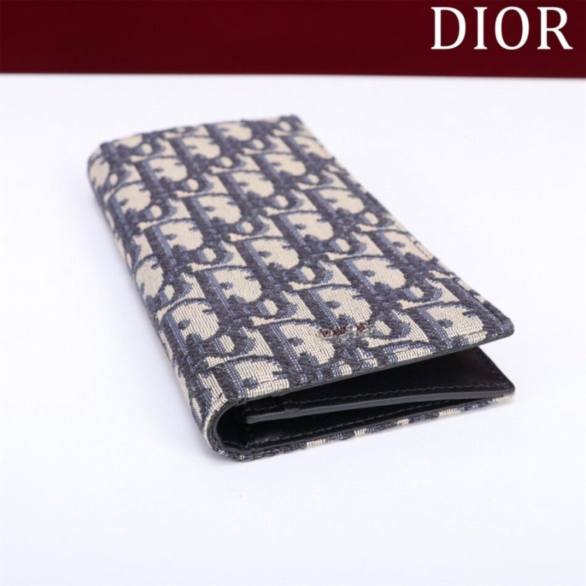Replica Dior Long Jacquard Wallet White