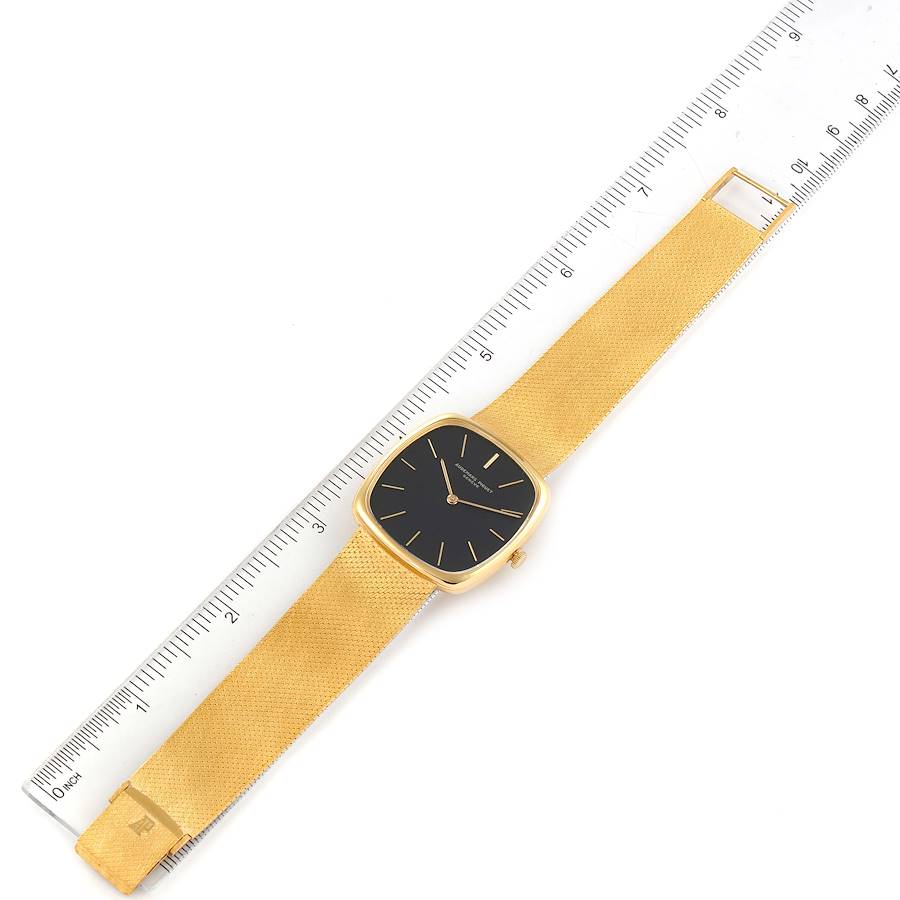 Audemars Piguet Yellow Gold Black Dial Vintage Mens Watch