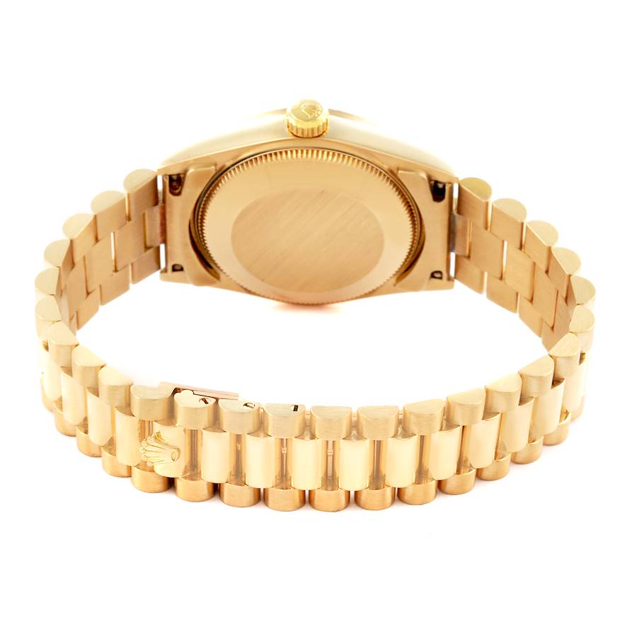 Rolex President Datejust Midsize Red Diamond Dial Yellow Gold Ladies Watch 68278