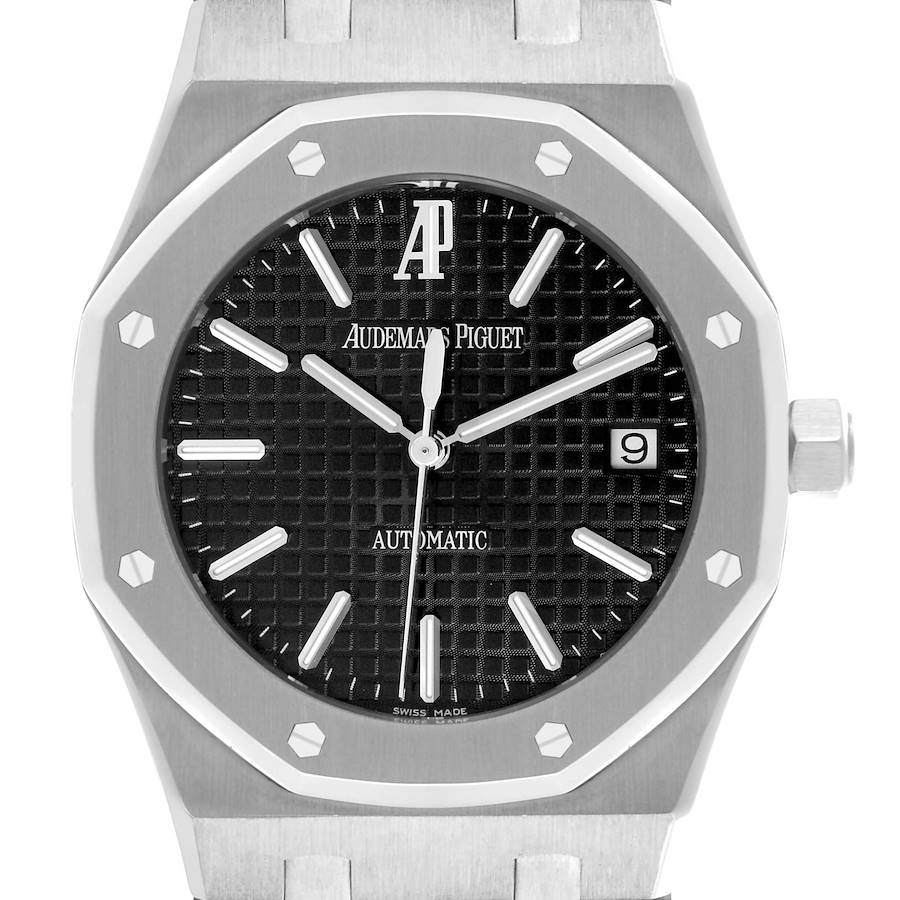 Audemars Piguet Royal Oak Black Dial Steel Mens Watch 15300ST