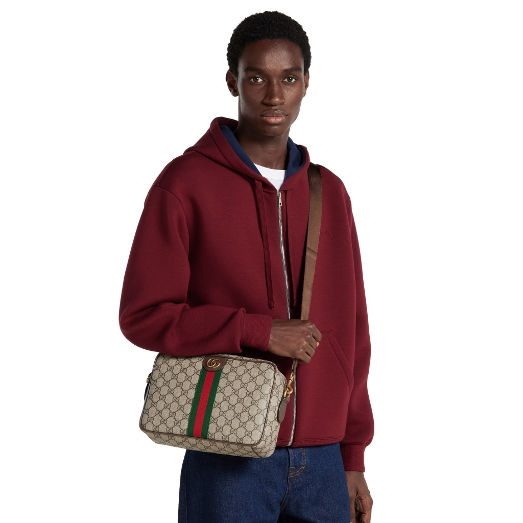 Gucci Ophidia Medium Crossbody Bag Beige And Dark Brown 28Cm 834468 FAEOF 9745