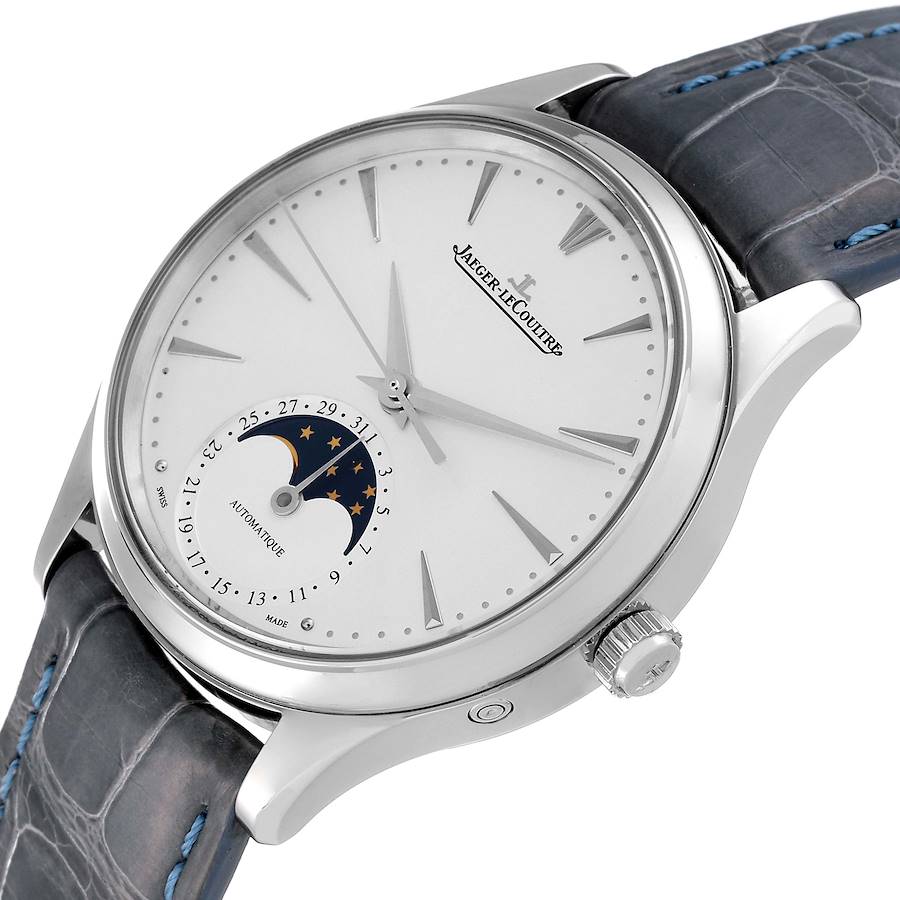 Jaeger LeCoultre Master Ultra Thin Moon Steel Mens Watch 145.8.64.S Q1258420