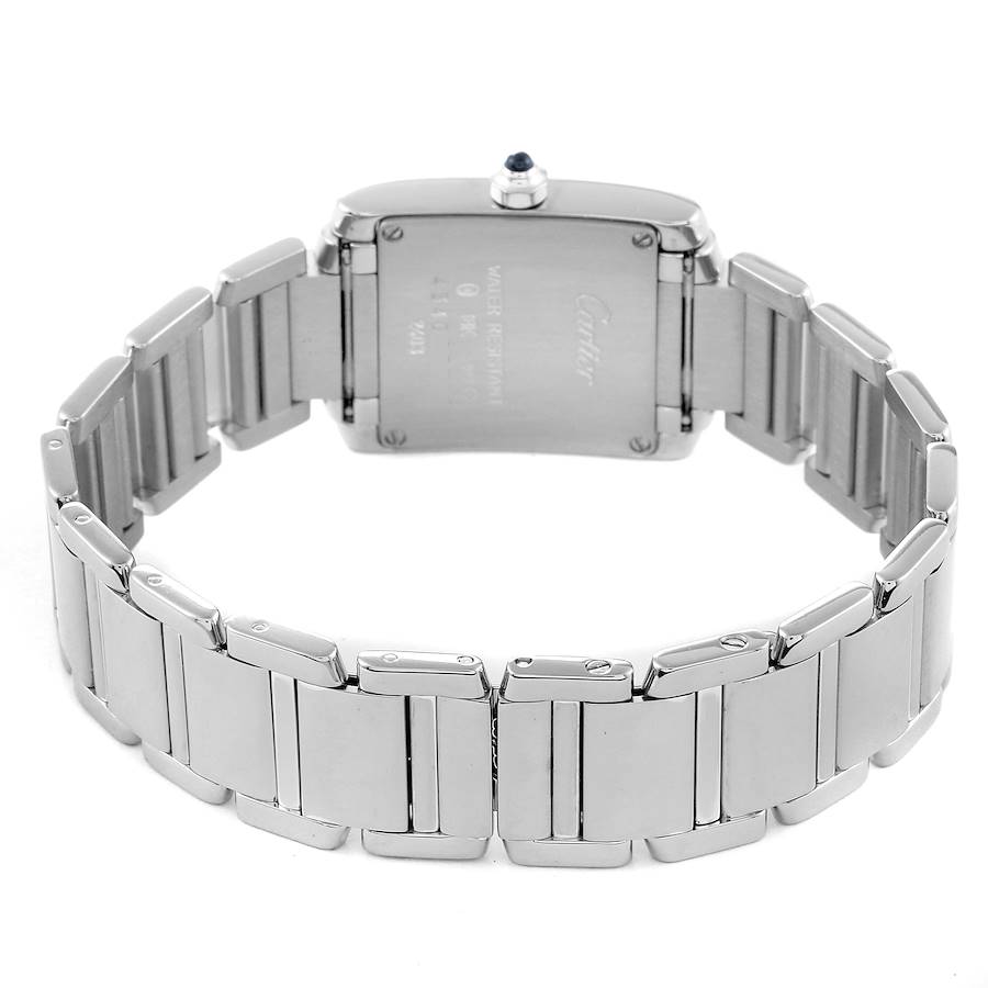 Cartier Tank Francaise Blue Dial White Gold Quartz Ladies Watch W50012S3