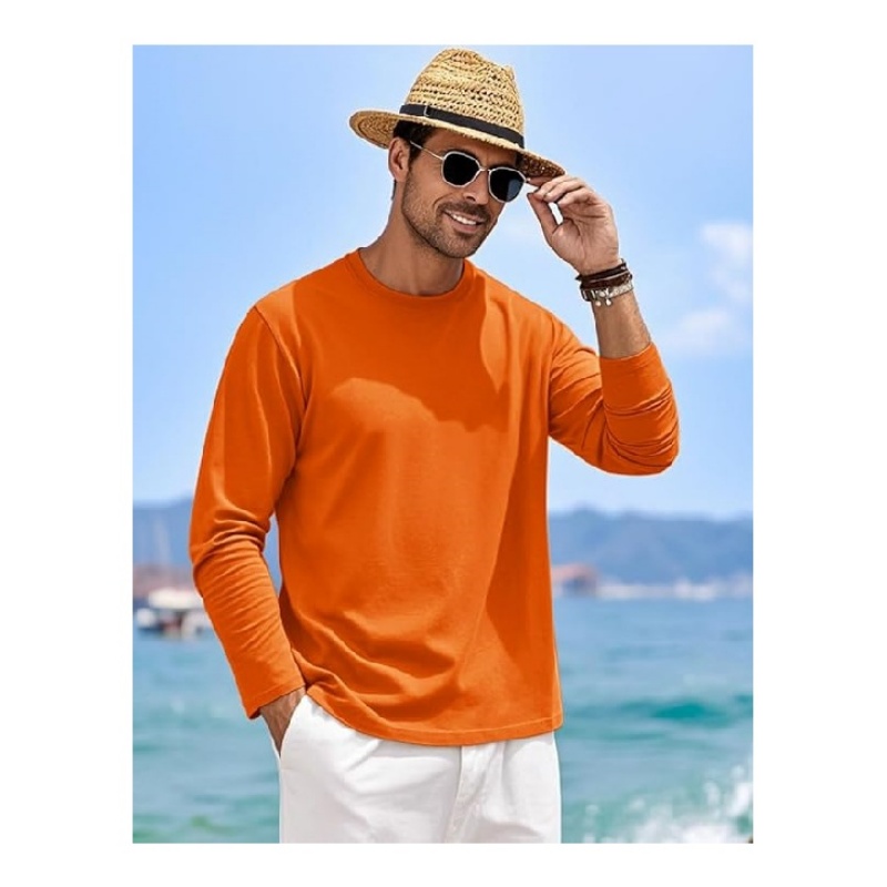 Men's Shirts Long Sleeve Cotton T-Shirt