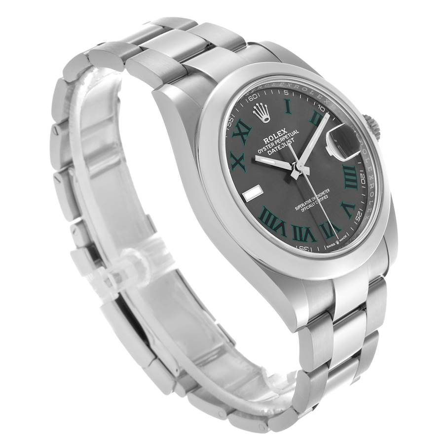 Rolex Datejust 41 Wimbledon Dial Steel Mens Watch 126300