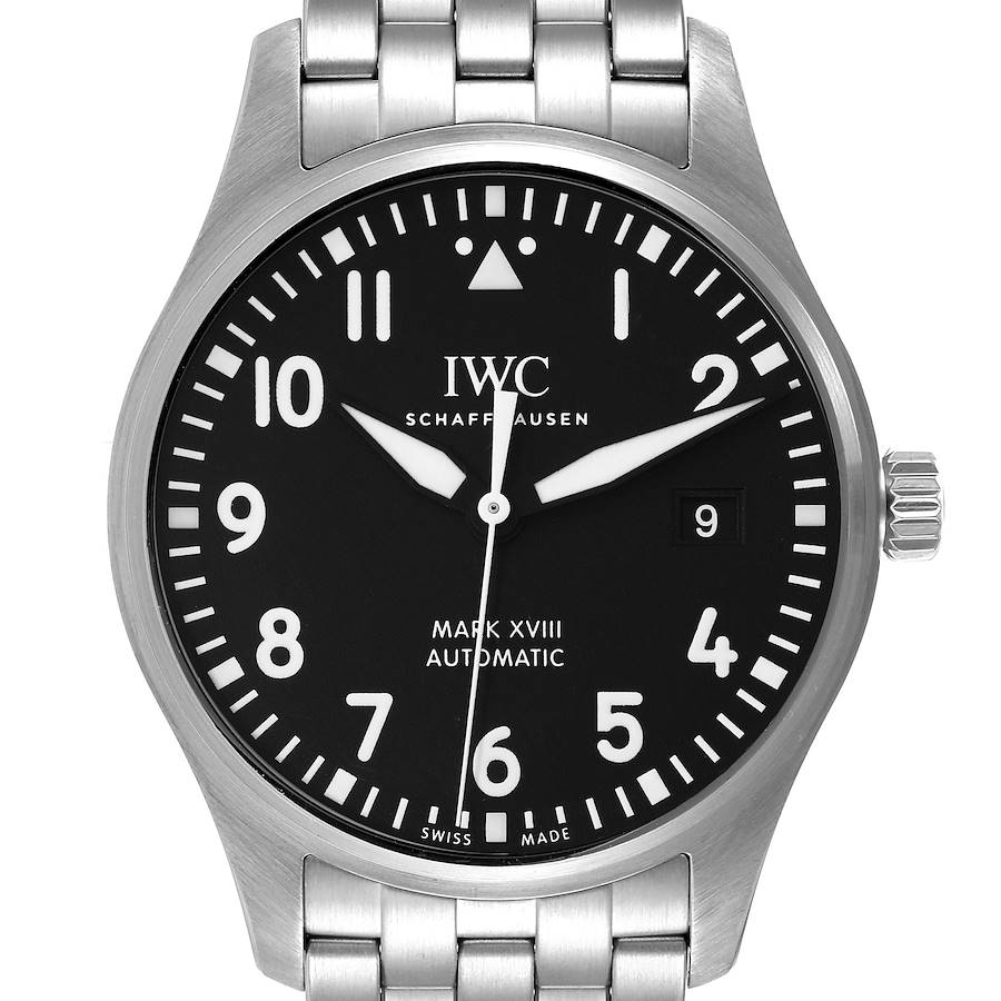 IWC Pilot Mark XVIII Black Dial Steel Mens Watch IW327015