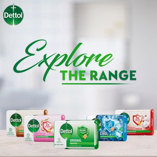 Dettol Antibacterial Bathing Soap - Instant Cool 70g - Pack of 6