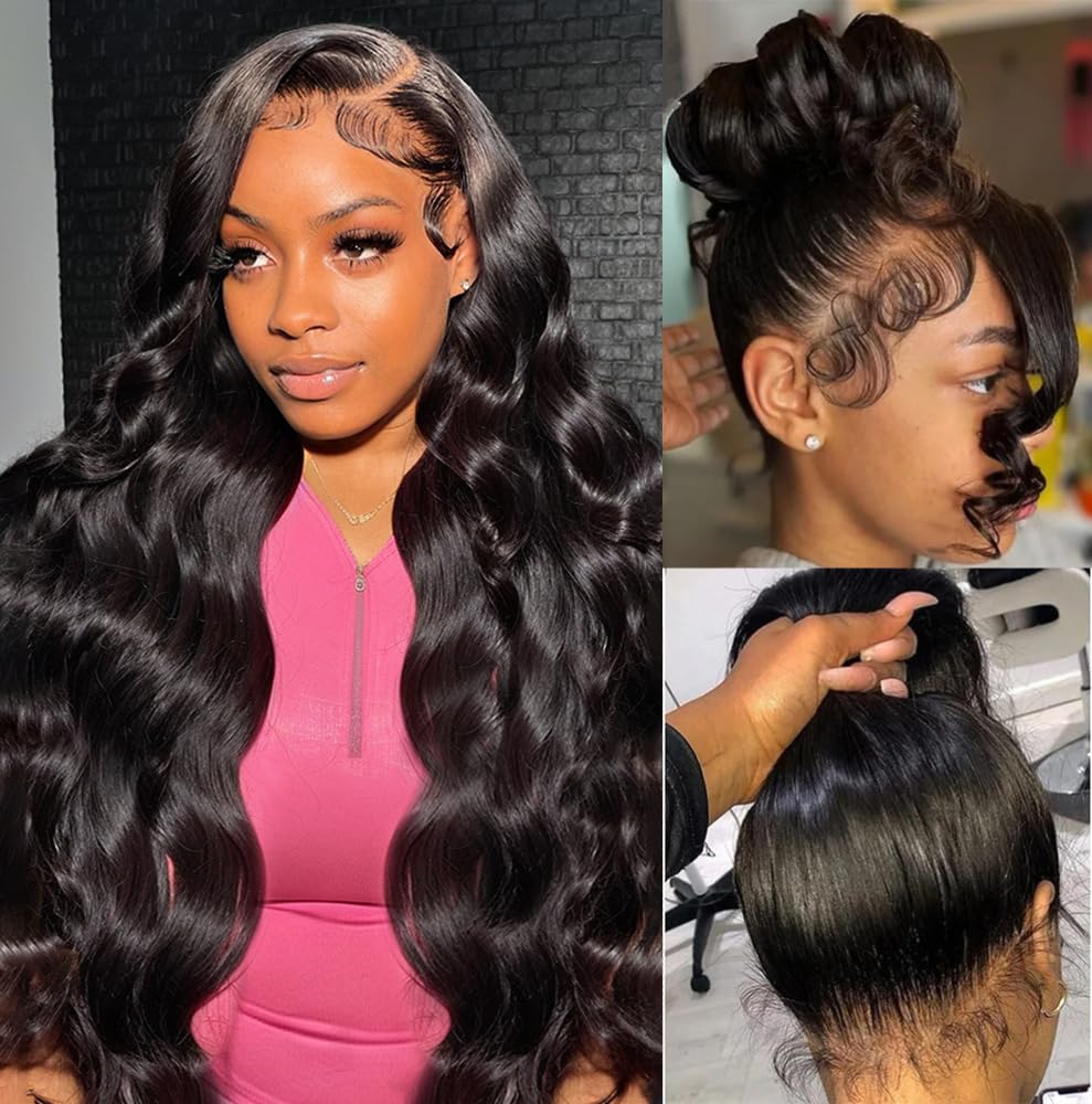 Megalook Bogo Free 360 Lace Frontal Wigs Natural Black/#1BP30 30 inch 360 Wigs Pre Plucked With Baby Hair