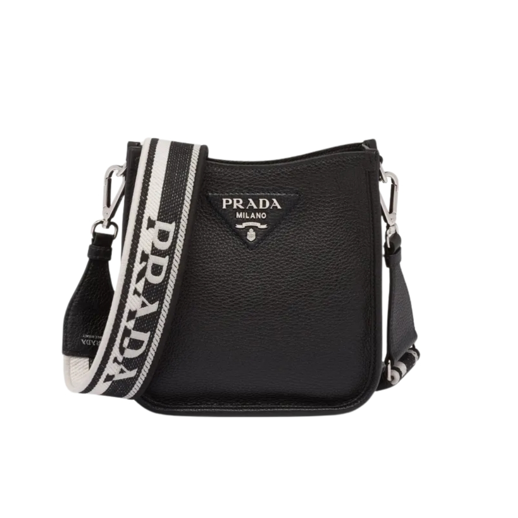 Prada Mini Leather Shoulder Bag Black 20Cm 1BH191 2DKV F0002 V 3OO