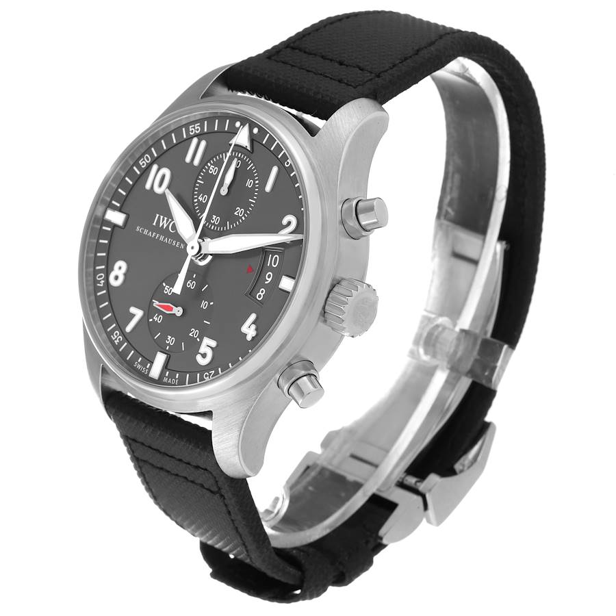 IWC Pilot Spitfire Chronograph Grey Dial Mens Watch IW387802