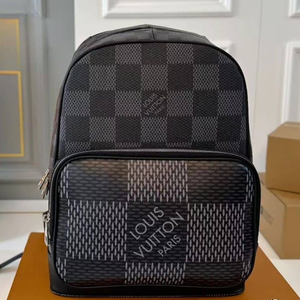 Louis Vuitton Excellent Campus Backpack Black And Gray 29Cm