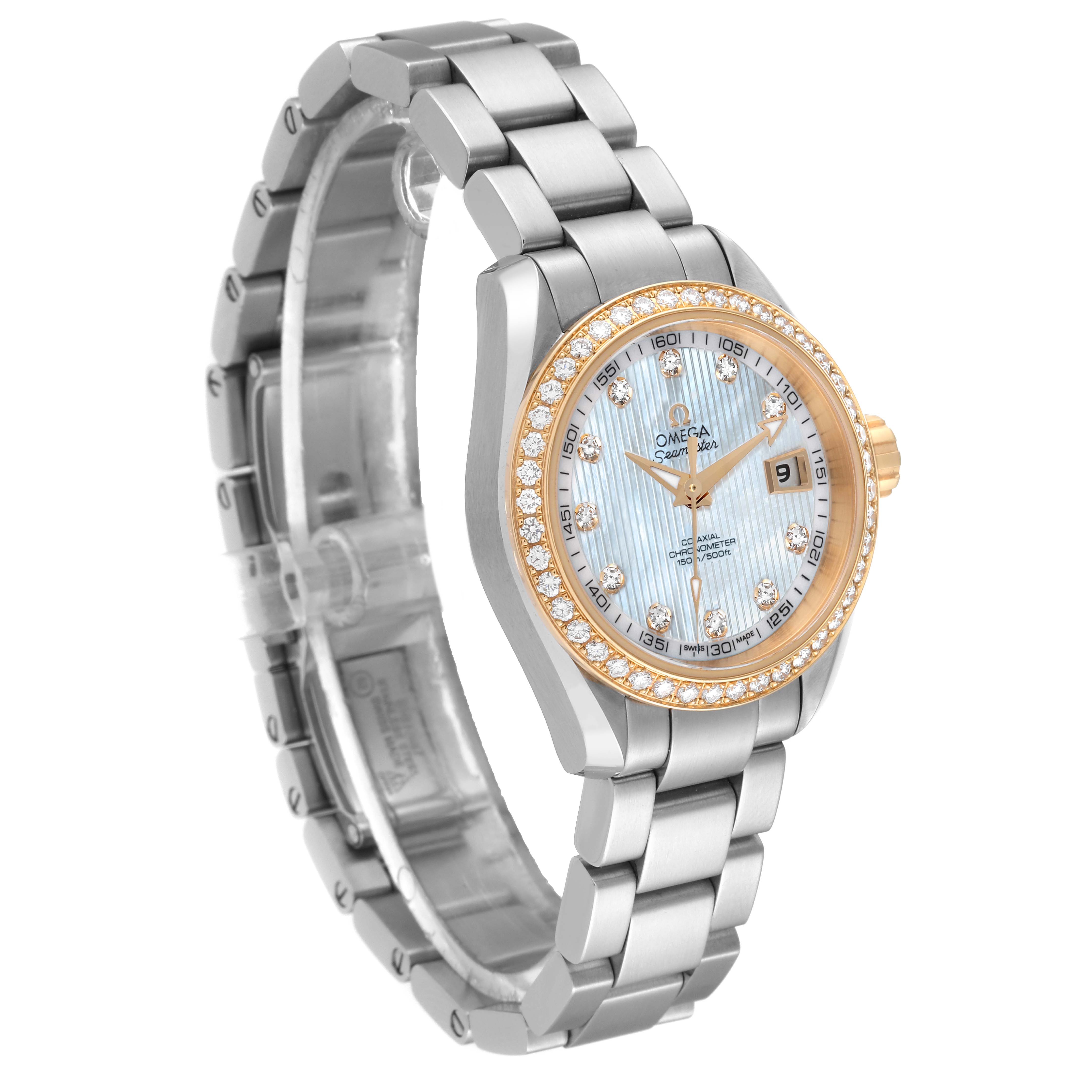 Omega Seamaster Aqua Terra Steel Yellow Gold Diamond Ladies Watch 30.0 MM 231.25.30.20.55.004