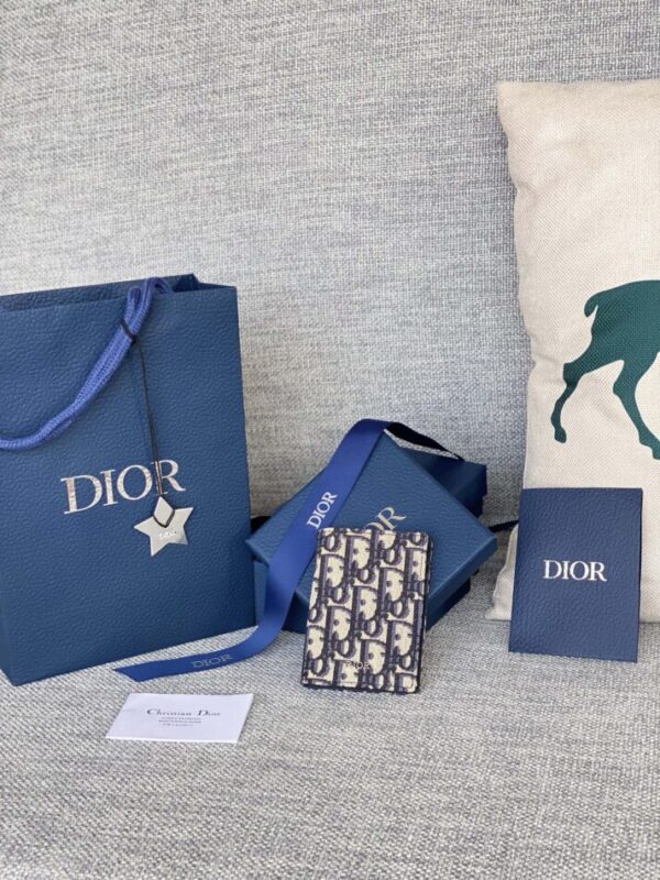 Replica Dior Bi Fold Card Holder Oblique White