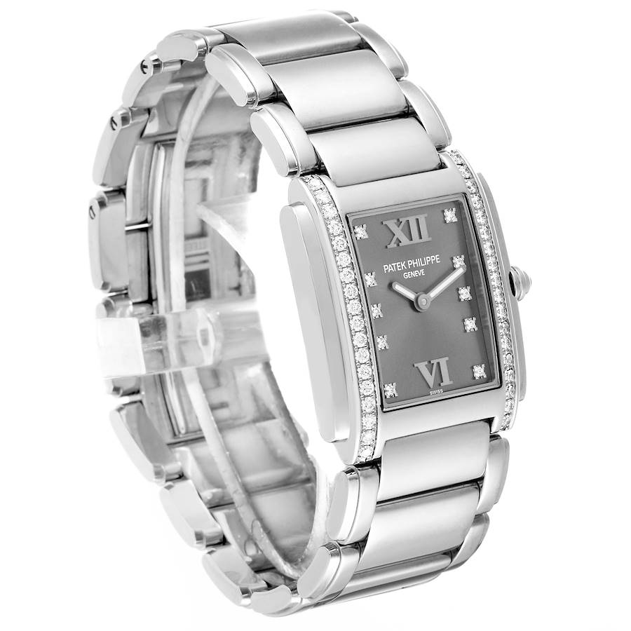 Patek Philippe Twenty-4 Grey Diamond Dial Steel Ladies Watch 4910