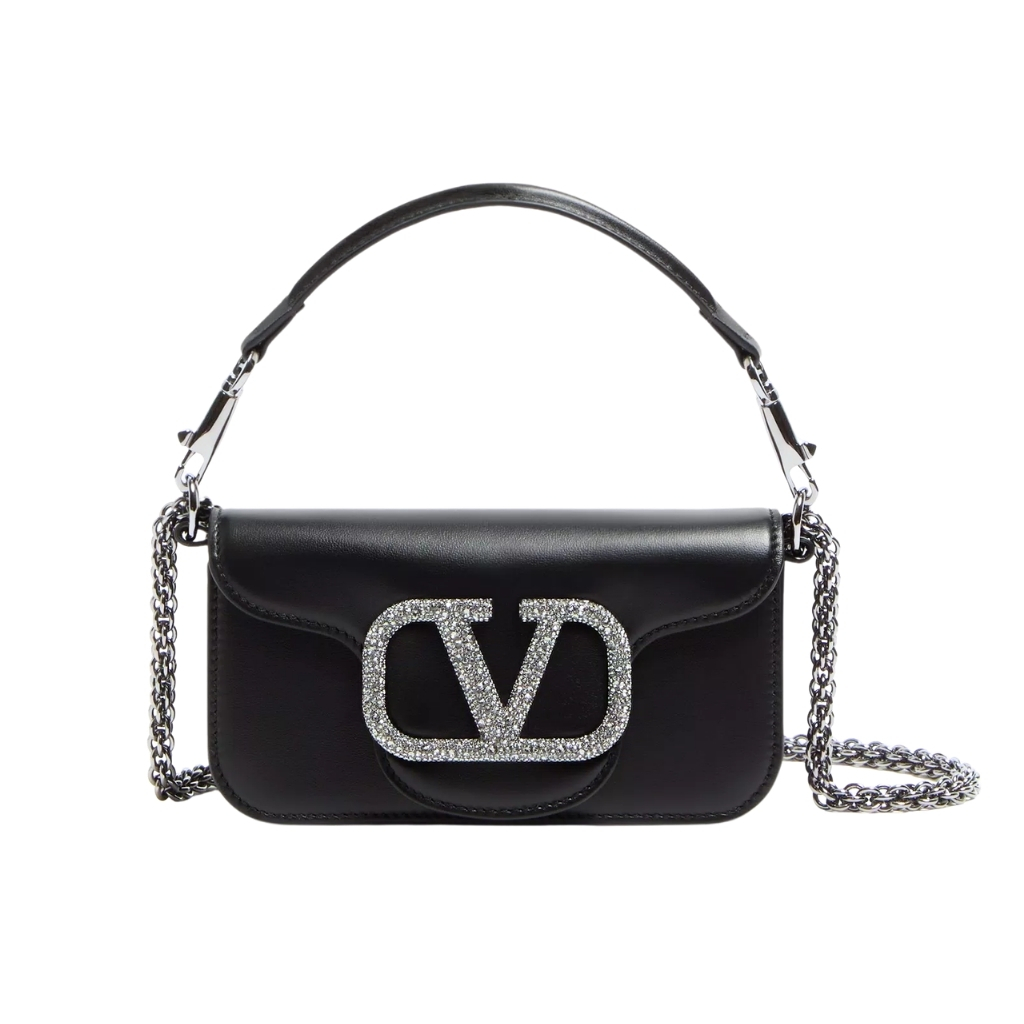 Valentino Garavani Locò Small Shoulder Bag With Jewel Logo Black 20Cm 7W2B0K53CWR 249