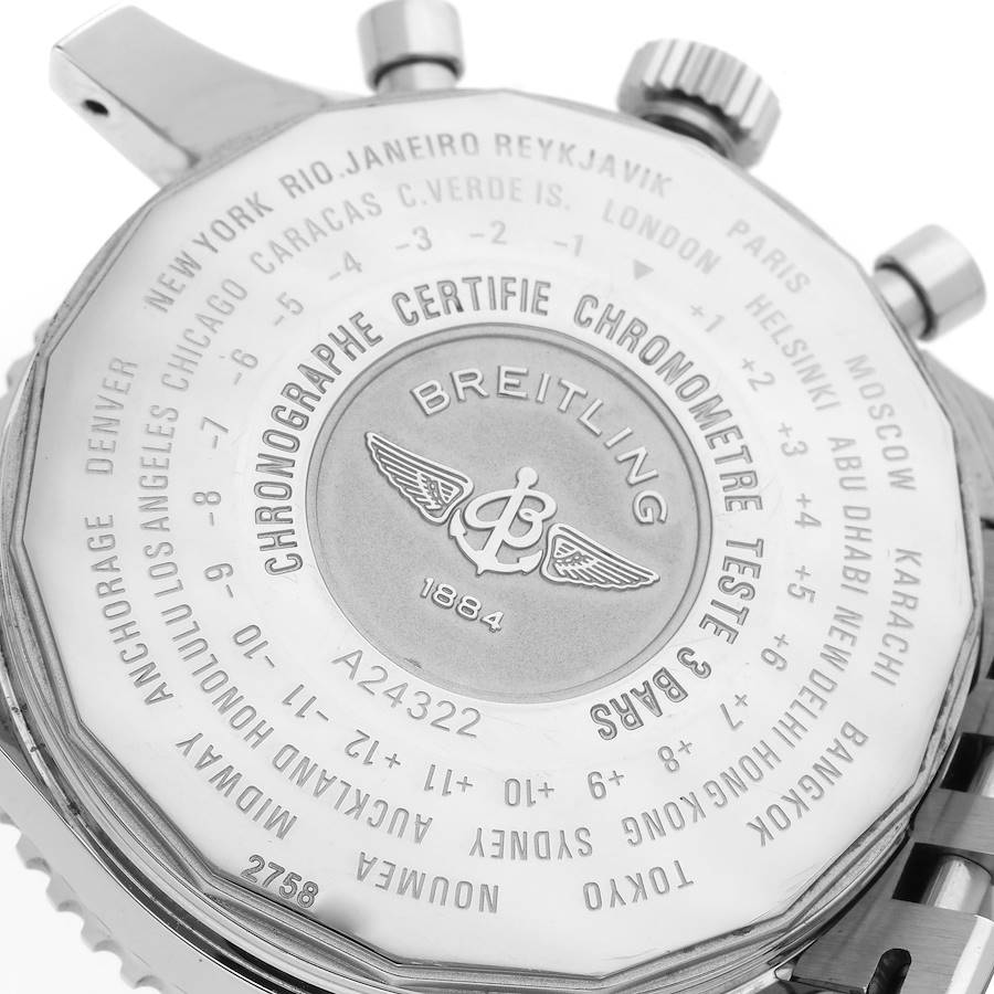 Breitling Navitimer World GMT Silver Dial Steel Mens Watch A24322