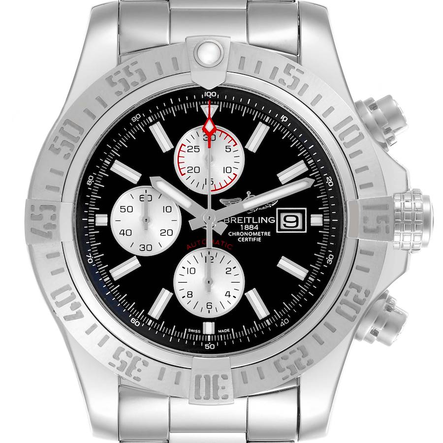 Breitling Super Avenger II 48mm Black Dial Steel Mens Watch A13371