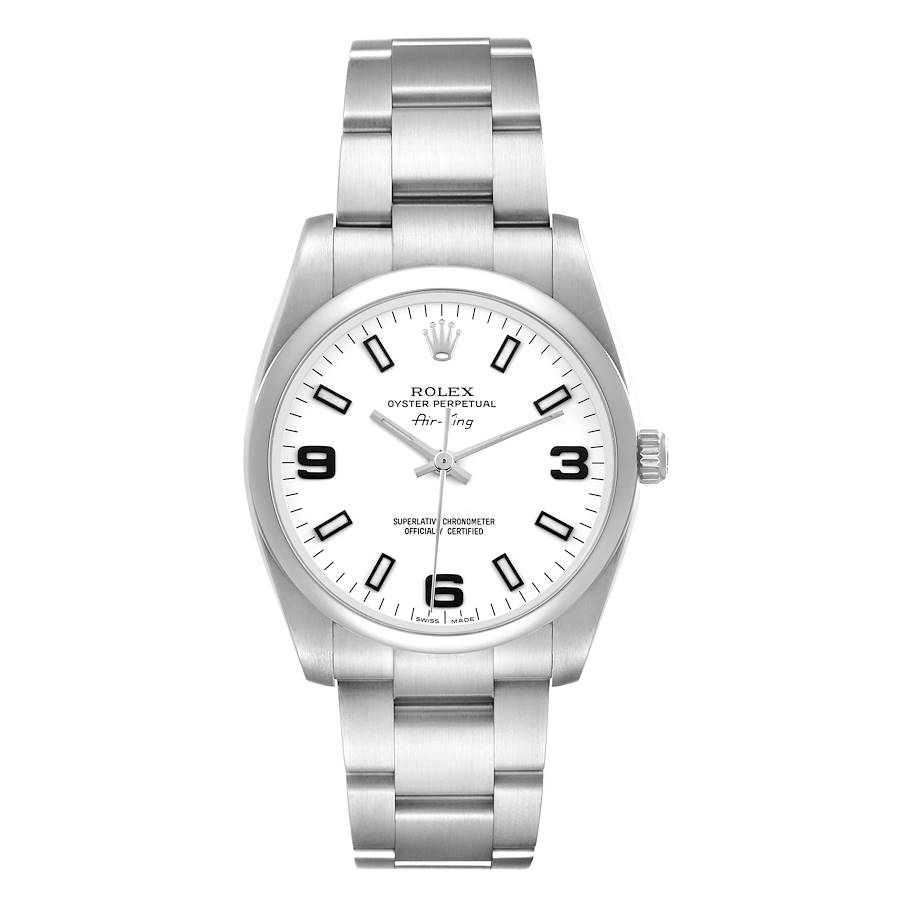 Rolex Air King 34mm White Dial Steel Mens Watch 114200