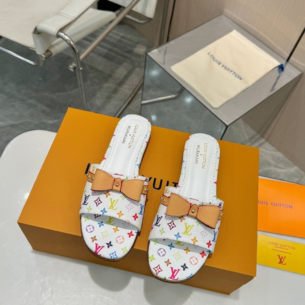 Louis Vuitton X Takashi Murakami 6am Flat Mule White 1agzuv