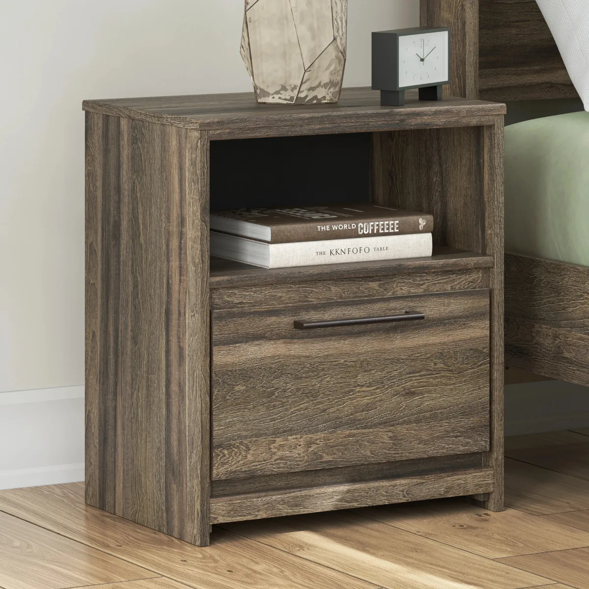 Modern Solid Wood One Drawer Nightstand
