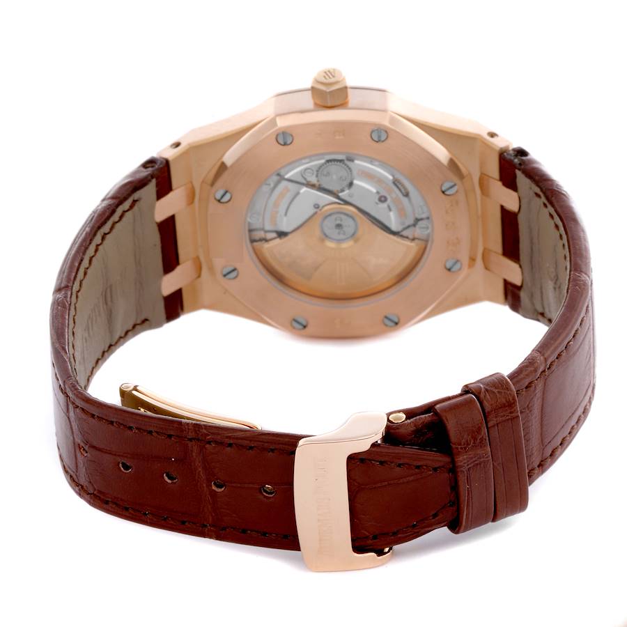 Audemars Piguet Royal Oak 18k Rose Gold Silver Dial Watch 15300OR