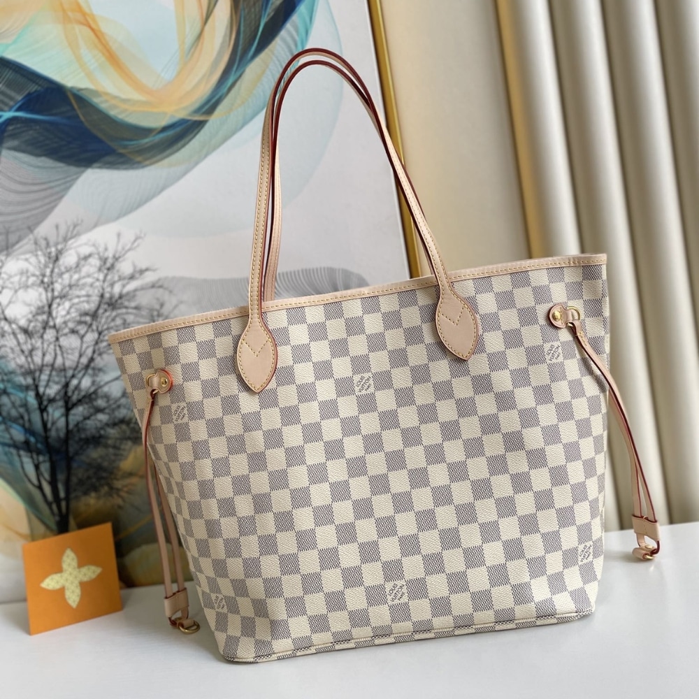 Louis Vuitton Neverfull GM Damier Azur Canvas Tote Bag Beige 39cm N40602