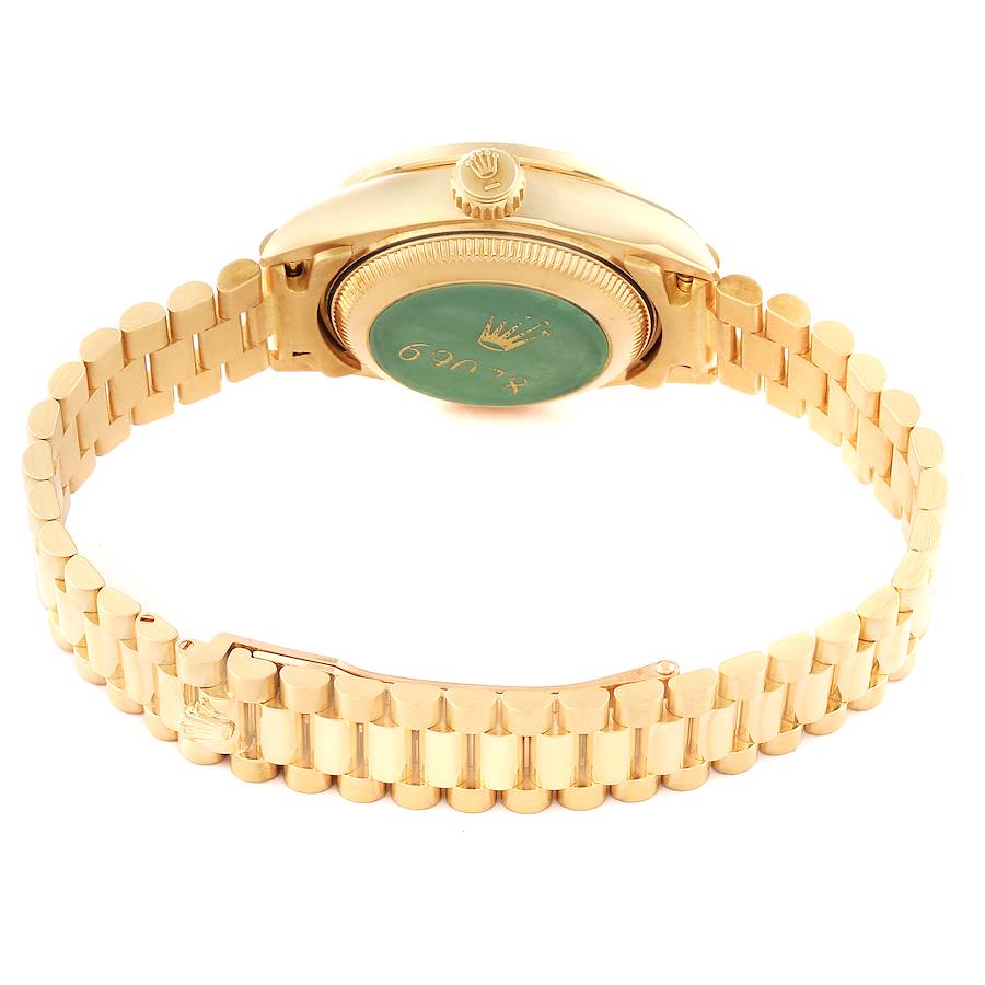 Rolex President Datejust Yellow Gold Diamond Emerald Watch 69078