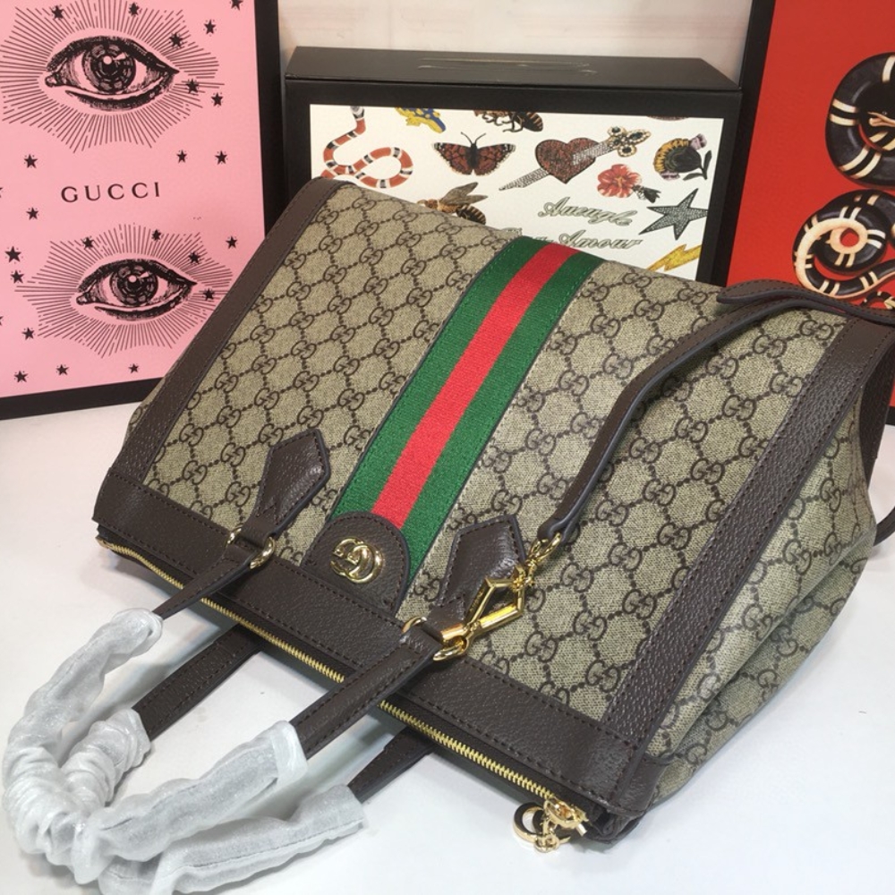 LUX-GC1118	Gucci Ophidia Large Tote Bag Beige Ebony 33Cm 524537 K05Nb 8745