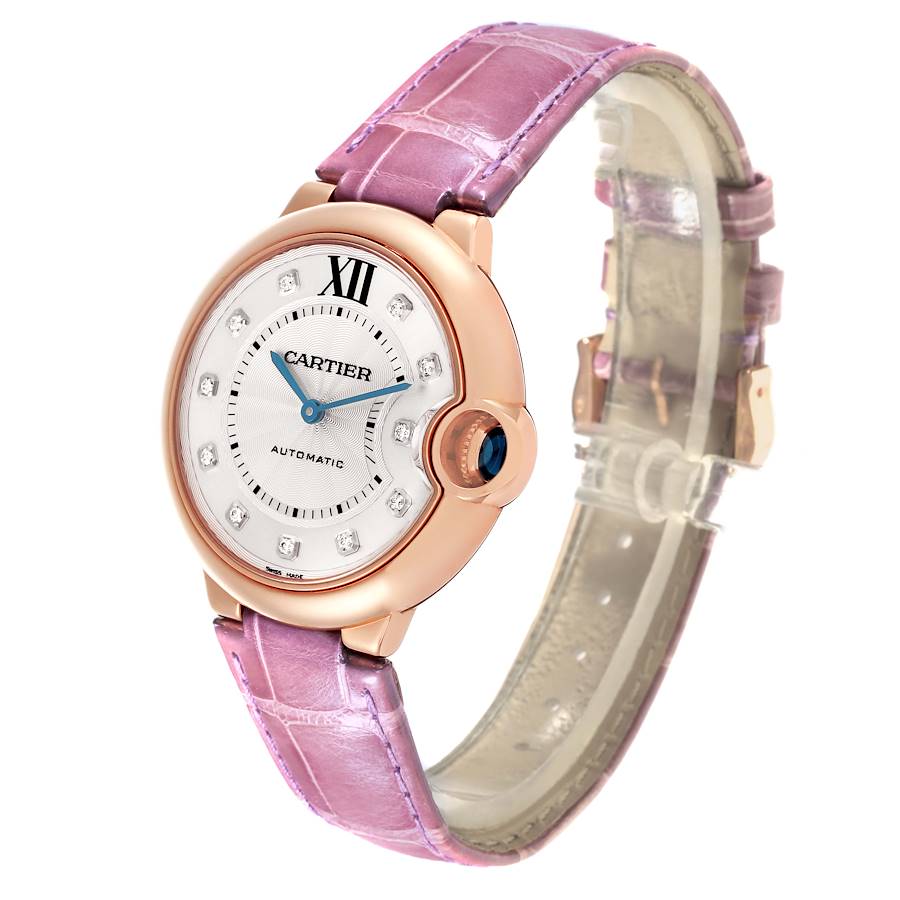 Cartier Ballon Bleu 36 Rose Gold Diamond Ladies Watch WJBB0010
