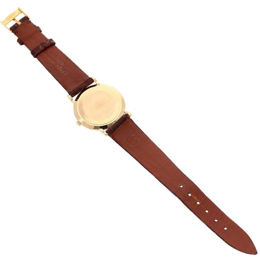 Patek Philippe Calatrava 18k Yellow Gold Brown Strap Mens Watch 3919