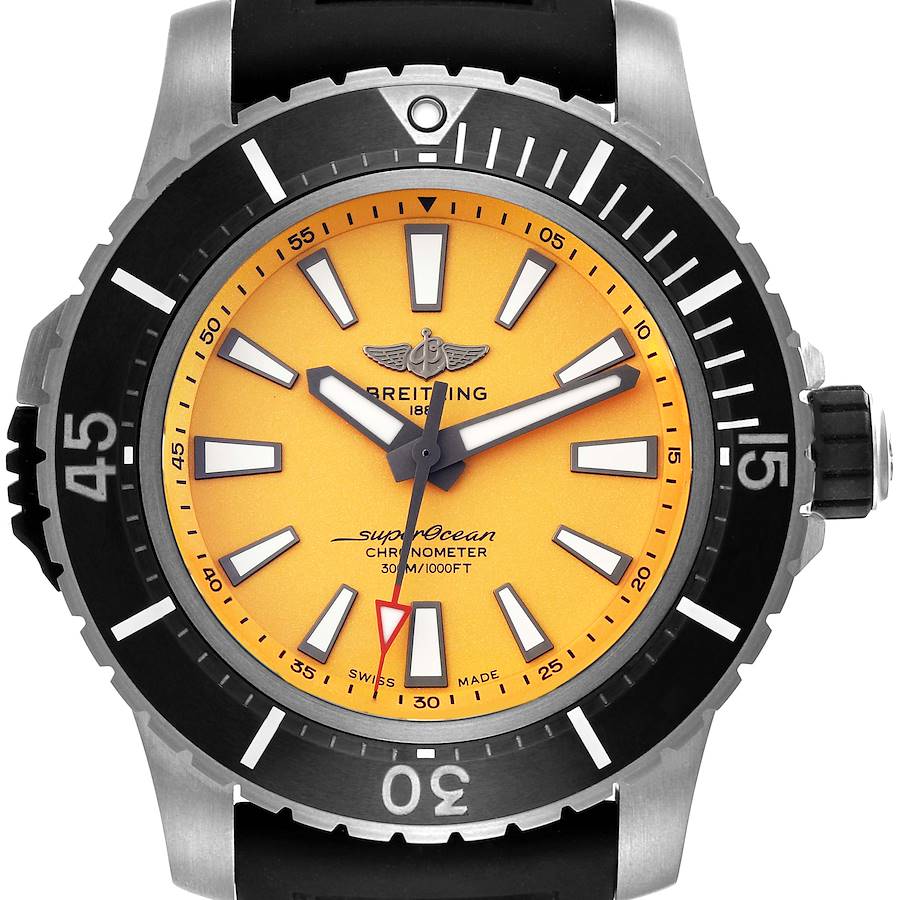 Breitling Superocean Yellow Dial Titanium Mens Watch E17369