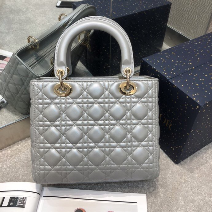Replica Lady Dior Large Silver