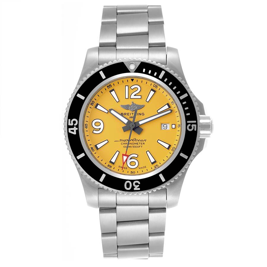 Breitling Superocean II Yellow Dial Steel Mens Watch A17367