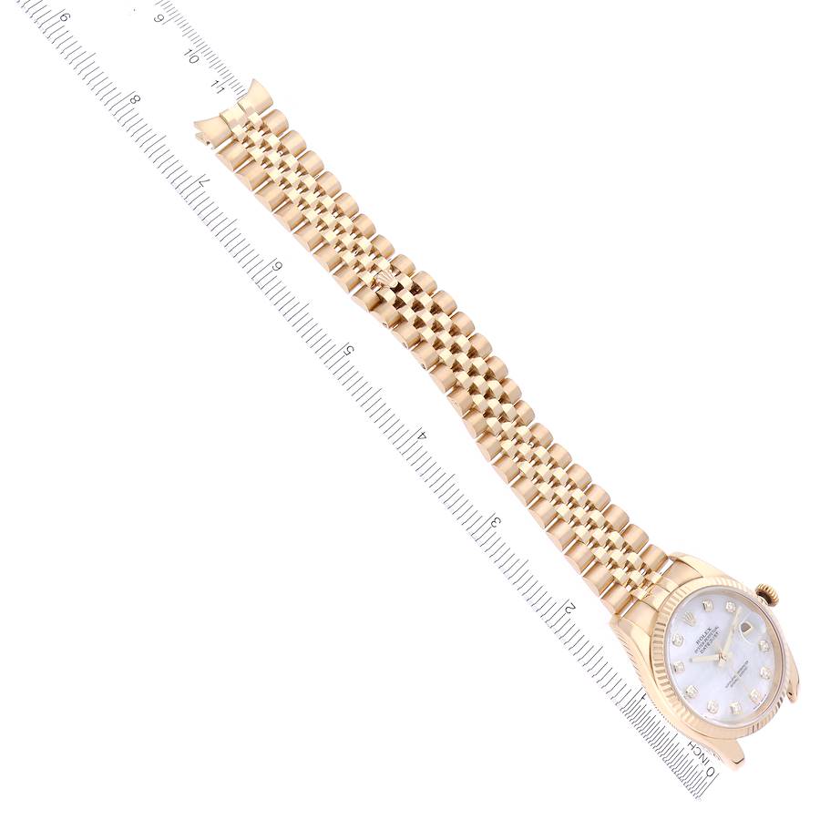Rolex Datejust Yellow Gold Mother of Pearl Diamond Dial Mens Watch 116238