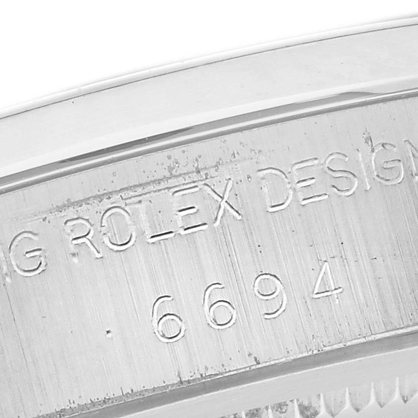 Rolex OysterDate Precision Silver Dial Vintage Steel Mens Watch 6694