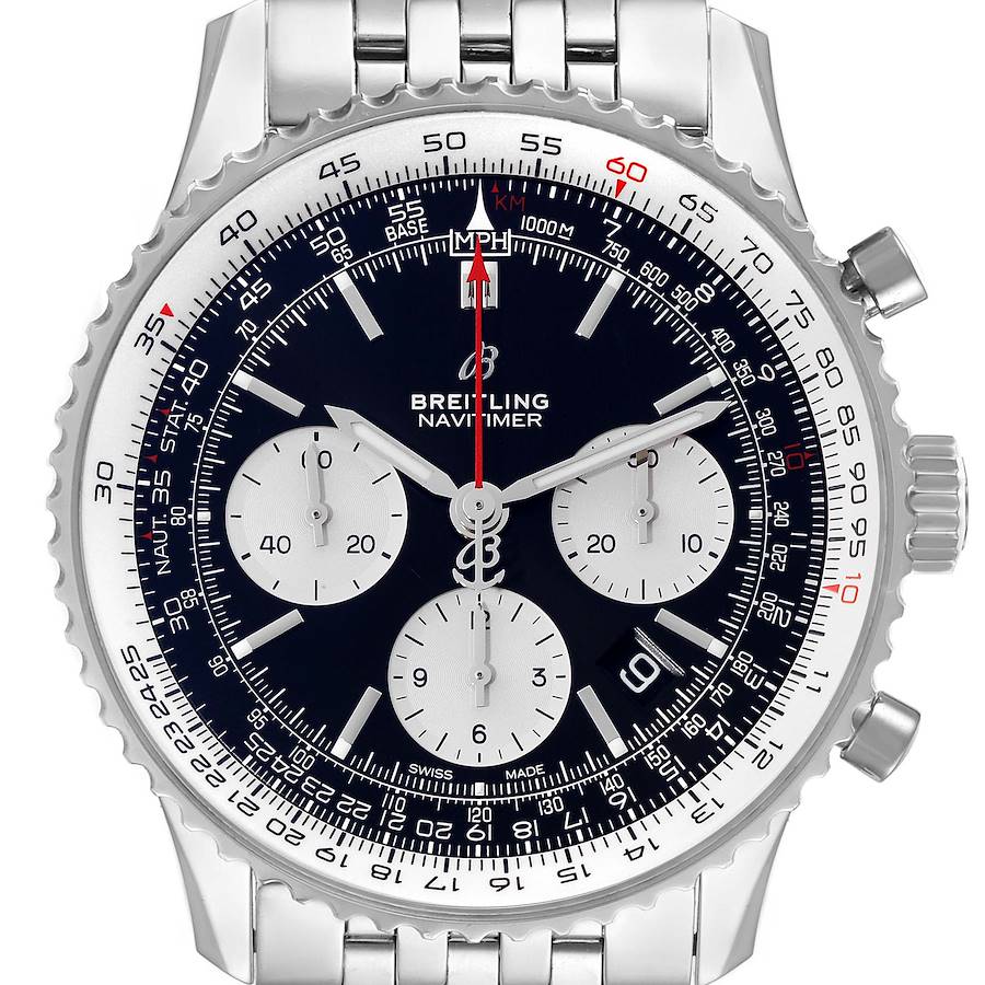 Breitling Navitimer 01 Black Dial Steel Mens Watch AB0121