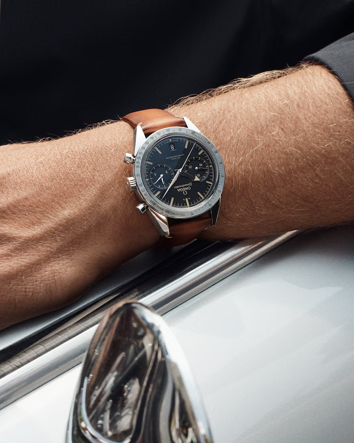 Speedmaster '57 40.5 mm, steel on leather strap 332.10.41.51.03.001