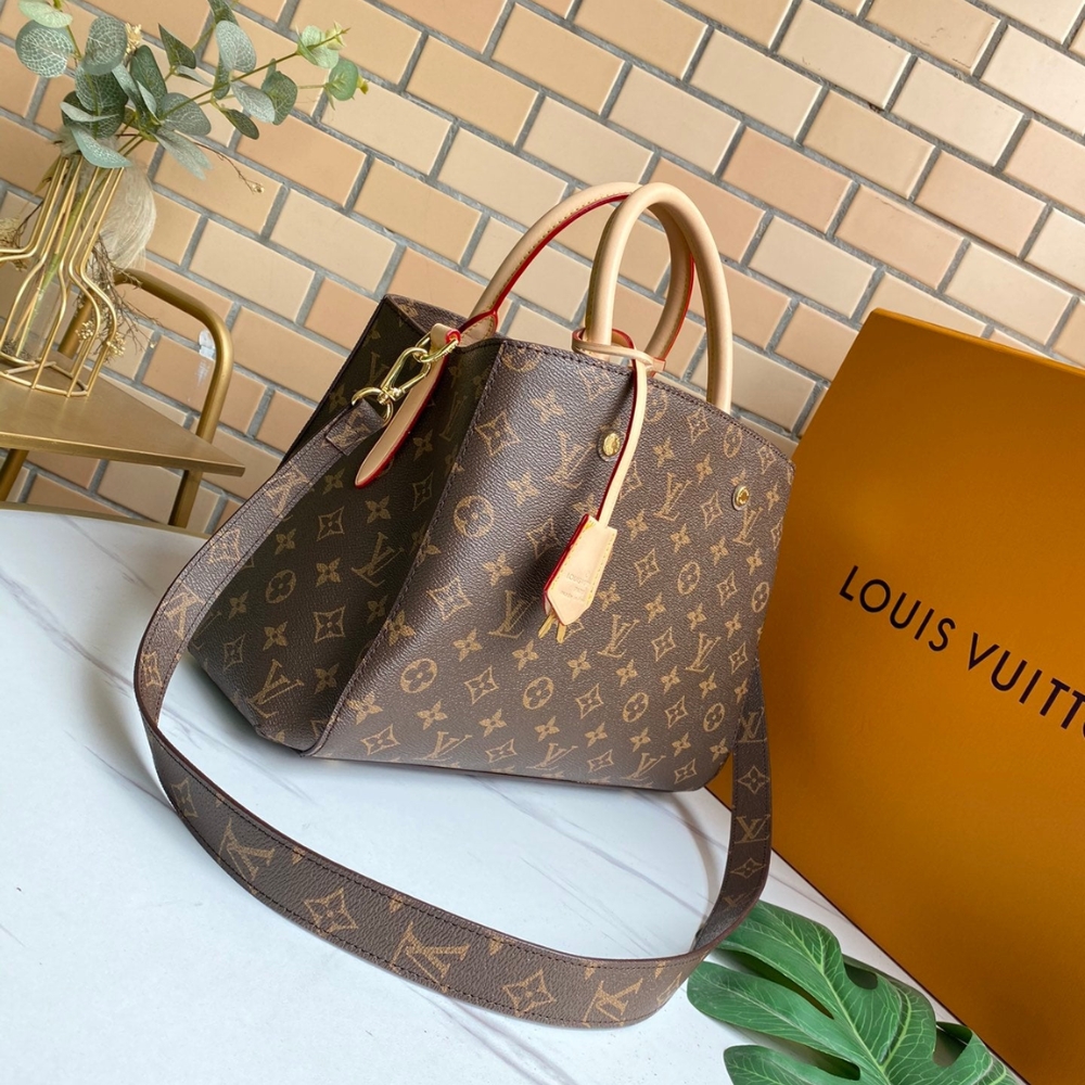 Louis Vuitton Montaigne BB Monogram Coated Canvas Brown 29Cm M41055