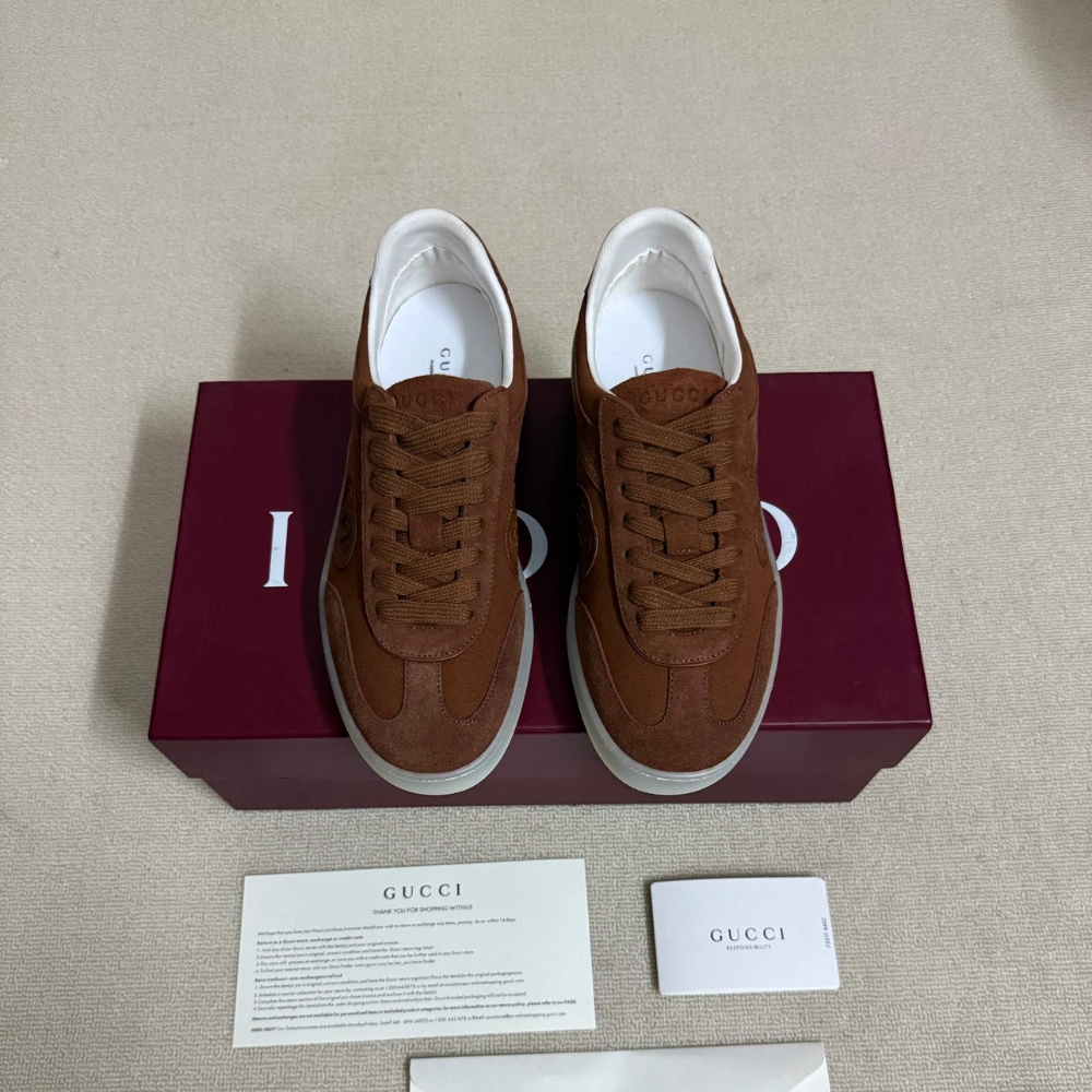 Gucci Men G75 Sneaker Light Brown Suede 845147 AAFGP 2361