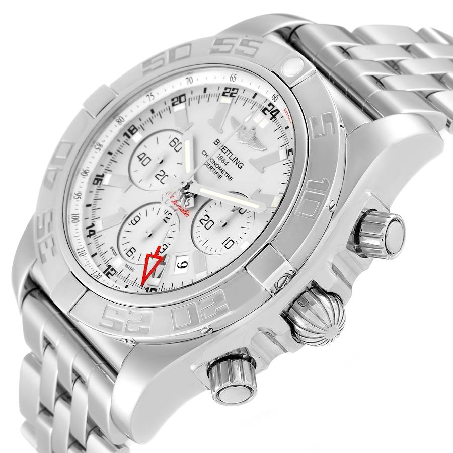 Breitling Chronomat GMT Steel Silver Dial Mens Watch AB0410