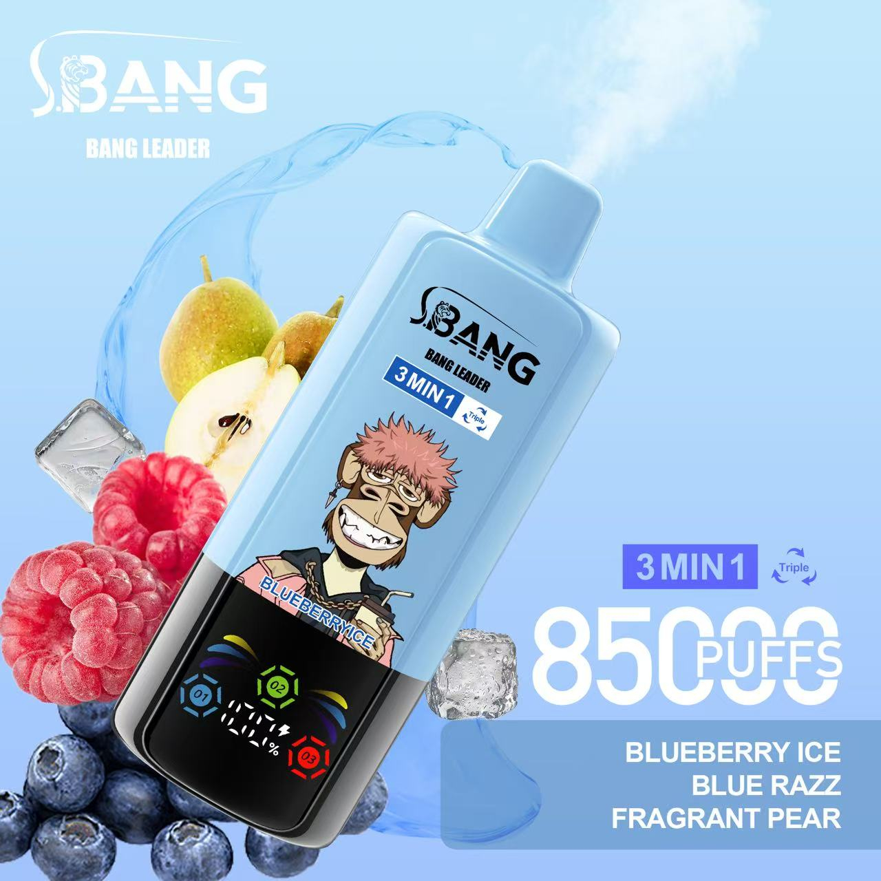 Bang Leader 85K Puffs 3-in-1 Prefilled Vape Device - 3 Flavours, Rechargeable, 850mAh