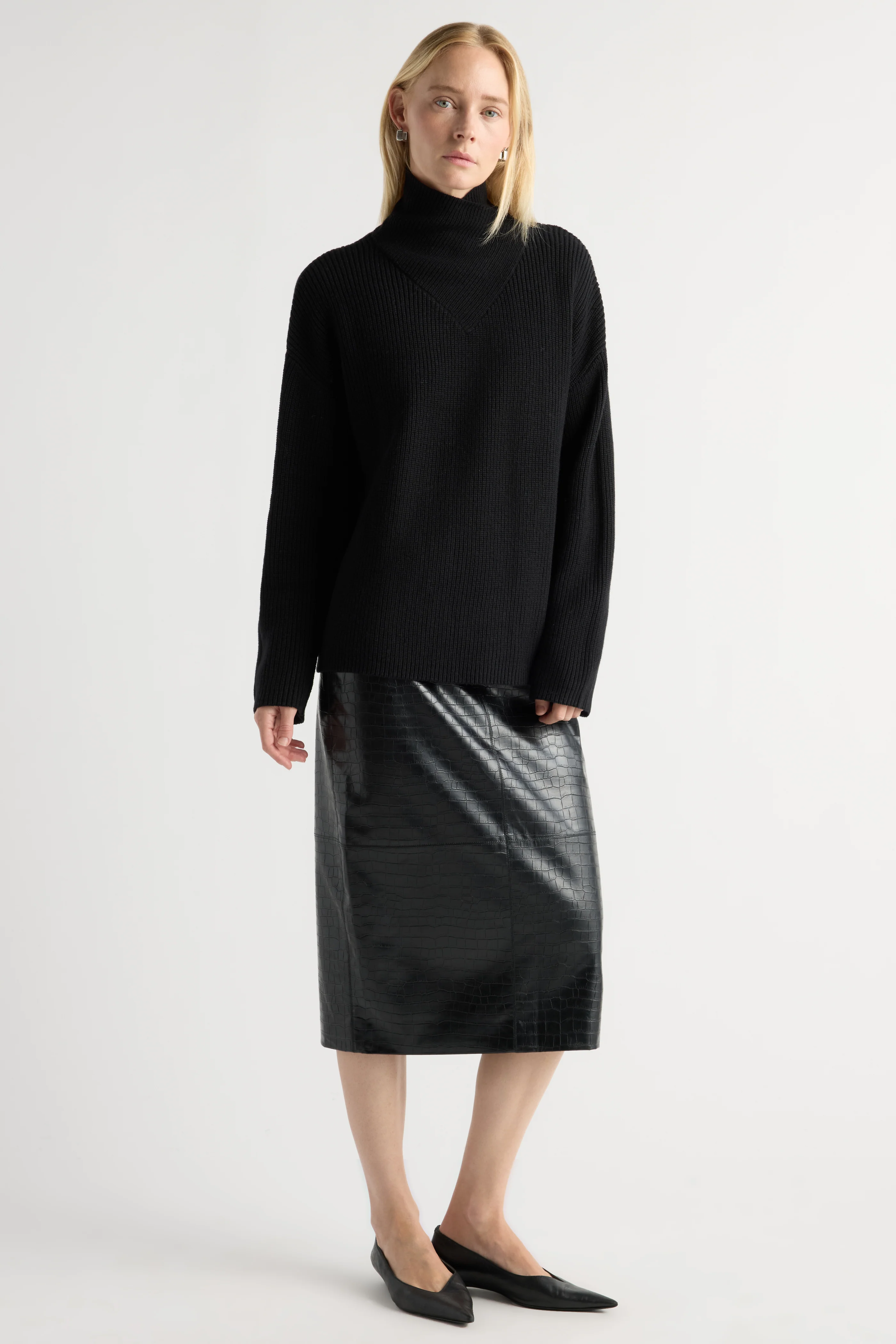 Briar Vegan Crocodile Leather Skirt