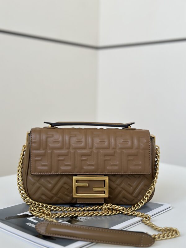 Replica Fendi Baguette Sliding Chain Brown