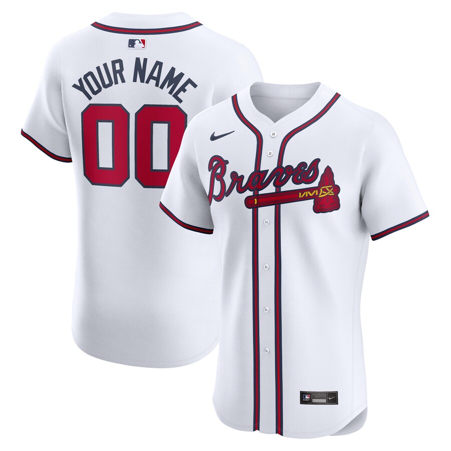 Atlanta Braves Home Elite Custom Jersey White