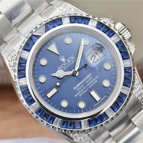 Rolex Submariner Date 116659 SABR 18K White Gold Diamonds Sapphires UNWORN